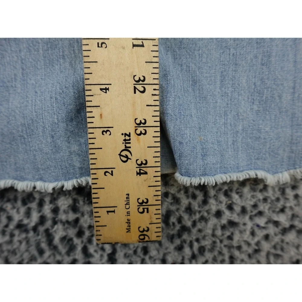 Roxy Shirt Dress Womens Medium Light‎ Blue Good Raw Hem Denim Long Sleeve